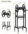 Mokeyder Freestanding Garden Hose Reel holds 125ft Hose of 5/8" with 4 Hooks, 4-Spike Outdoor Hose Holder with 3.9ft Leader Hose & Brass Fitting, Detachable Metal Hose Stand with Storage Rack, Black