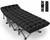 ZENPETIO Camping Cot for Adults, Heavy-Duty Portable Cot Bed with Mattress, Foldable Padded Sleeping Cots for Camping Travel Tent Day Bed Outdoor & Home Guest, Max Load 500 LBS, 75x28x15”