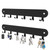 Suzurana 2 Pack Key Holder for Wall,Key Hooks,Key Holder Wall Mount Self Adhesive, Key Rack Wall Mount for Wall No Drill for Living Room, Kitchen, Bathroom, Garage (Black, 12 Hooks)