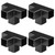 MOUNTAIN_ARK 4 Pack 1" Black Square Tube Connector, 4 Way Structural Corner Elbow Coupler, Fence Rail Pipe Clamp, 3/32" Thick