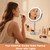 1X/20X Magnifying Makeup Mirror with Lights - 9" Large Dual-Sided Vanity Mirror with 3 Color Lights for Women's Travel Cosmetic Mirror | 3000 mAh-USB Rechargeable | 360° Rotation | Adjustable Height