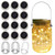 12 Pack Solar Mason Jar Lights for Outside, 30 LED Solar Mason Jar Lids Fairy Lights with 12 Hangers(No Jars) Outdoor Waterproof for DIY Patio Garden Yard Lawn Party Wedding Decoration Warm White