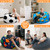 Lukeight Dinosaur Stuffed Animals Storage Bean Bag Chair Cover - Premium Velvet Organizer with YKK Zipper Holds 60+ Plush Toys, Washable Kids Room Decor (No Filling, Large)