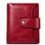 BOSTANTEN Women Leather Wallet RFID Blocking Small Bifold Zipper Pocket Wallet Card Case Purse with ID Window Red