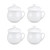 HIC Kitchen Pot de Creme Custard Cup Set with Lids, Fine Porcelain, 4-Ounce, Set of 4