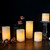 Eldnacele LED Flameless Flickering Candles Optical Fiber Wick with 10-Key Remote Control Timer, Battery Operated Wax Candles Set of 6 Decoration(D3 x H3 4" 5" 6" 7")