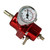 Universal Adjustable Fuel Pressure Regulator Kit with 0-140 PSI Gauge Aluminum Gas Oil Injection Pressure Regulator Red FPR
