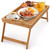 Zulay Bamboo Folding Breakfast Tray - Bed & Snack Tray with Legs, Laptop Desk