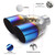 LCGP Dual Exhaust Tip 2.25 inch Inlet 3.5 inch Outlet Universal Car Stainless Steel Angle Cut 2-Packs PVD Blue Tailpipe(left and right)
