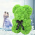 LINKLO Rose Bear Rose Teddy Bear -10 inch Artificial Rose Flower Bear, Gift for Wedding, Mothers Day and Anniversary, Including Transparent Gift Box (Green)