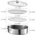 Eglaf 8Qt Stainless Steel Fish Steamer - Multi-Use Oval Cookware with Rack, Ceramic Pan, Chuck - Stockpot for Steaming Fish, Boiling Soup