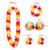 PHOGARY 8 Pack Hula Skirt Costume Accessory Kit for Hawaii Luau Party - Dancing Hula w/Flower Bikini Top, Hawaiian Lei, Hibiscus Hair Clip, Pineapple Sunglasses for Women(Straw color)