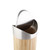 axentia Bonja Cosmetic Bin Made of Bamboo and Stainless Steel Matt Brushed Swing Lid Bin Small Cosmetics Mini Bin with Insert Bathroom Waste Bin 0.8 litres Silver/Wood Colour 12 x 12 x 16.5 cm