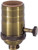 B&P Lamp® Heavy Turned Brass Socket with Brass Knob, Antique Brass Finish 3-Way Function, No Uno Thread