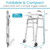 Vive Folding Walker for Seniors - Sturdy Steel Foldable Frame for Adults - Standard Walker with 5” Front Wheels and 2 Rear Ski Glides - Supports up to 300lbs, Adjustable Height Vive Folding Walker for Seniors - Sturdy Steel Foldable Frame for Adults - Standard Walker with 5” Front Wheels and 2 Rear Ski Glides - Supports up to 300lbs, Adjustable Height