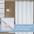 FRESH IDEAS Shower Curtain Liner with Shower Clips, Easy On/Off Liner with Zipper, Waterproof, White, Standard Size, 54 inches x 78 inches