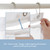 FRESH IDEAS Shower Curtain Liner with Shower Clips, Easy On/Off Liner with Zipper, Waterproof, White, Standard Size, 54 inches x 78 inches