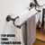 Hoimpro Adjustable Retractable 15-27 Inches Stainless Steel Bathroom Towel Bar, Bathroom Accessories Bath Hotel Double Towel Bar Rod Hanger Wall Mounted Towel Holder Towel Rack, Oil Rubbed Bronze