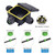 Junction Box Outdoor Waterproof Electrical Box,3-Way,IP68 Black Outdoor M25 coaxial Connector,for Cable Ø0.2-0.55in UL Listed(2Pack)