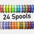 24 Spools 1.75mm 2 Color in 1 Dual Color 3D Printer Silk PLA Filament Bundle, 24 Spools Packed, Each Color 0.25kg, Total 6KG 3D Printing Silk PLA with Bicolor Double Colors by OEM MIKA3D