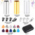 Guitar Slide, 4pcs Augshy Medium Guitar Slides(1 Stainless Steel, 1 Brass and 2 Glass), 4pcs Stainless Steel and 4pcs Plastic Thumb & Finger Picks, 10pcs Guitar Picks All in One Box Guitar Accessories