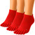 ss soxsense Cushion Running Toe Socks Athletic Five Finger Socks Ankle Toe Socks for Men and Women No Blister (3 Pairs) (US, Alpha, Large, Regular, Regular, Red)