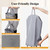 Foluck Slim Laundry Hamper, 60L Waterproof Narrow Laundry Basket with Lid and Removable Bag, Collapsible Tall Clothes Hamper with Bamboo Handles for Clothes Toys in Dorm Bedroom Bathroom, Grey