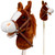 Nature Bound Horse Riding Stick | Handcrafted Plush Hobby Horse Sticks | Handsewn Head, Sturdy Wood Stick | Plus Neighing & Clip-Clop Sounds for Kids Toddlers Preschoolers | Chestnut Red Color
