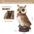 WONDHOME Solar Owl Garden Statues Outdoor Decor Resin Owl Figurine with LED Lights Owl Sculpture for Porch Patio Lawn Yard Decorations Christmas Housewarming Gifts for Women Mom,Brown Owl