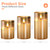 Tyawon Glass Battery Operated LED Flameless Candles with Remote and Timer, Real Wax Candles Warm Color Flickering Light for Festival Wedding Home Party Decor(Pack of 3)-Gold