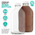 Stock Your Home Half Gallon Glass Milk Bottle with Lid (4 Pack) 64 Oz Jugs and 8 White Caps, Reusable Food Grade Milk Container for Refrigerator, Bottles for Juice, Oat or Plant Milks, Water, Honey