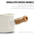 FARCADY 0.6qt Mini Enamel Milk Pot Insulated Wooden Handle 2 Pour Spouts Small Food Warmer Cute Saucepan(D015,White)