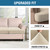 H.VERSAILTEX Stretch 3 Piece T Cushion Sofa Slipcovers Individually Sofa Cushion Covers for 3 Cushion Couch Sofa Seat Cushion Covers with Elastic Bands Featuring Thicker Jacquard Fabric, Natural
