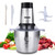 Qinkada Food Processor, 500W Powerful Meat Grinder, 14Cup Stainless Steel Bowl, 3 Speed Modes 4 Bi-Level Blades for Onion, Meat, Nuts, Fruit, Garlic, Vegetable, Baby Food
