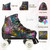 Women Roller Skates Classic High-top Outdoor Skate Roller Light-Up Four-Wheel Lightning Pattern Shiny Roller Skates for Adult Women Men with Shoe Bag (Black Flash Wheel,42=US:8.5)
