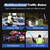 RoadHero 2 Pack 21 Inch Traffic Wands, Blue Led Traffic Control Baton, Night Safety Light Wand with 2 Flashing Modes, Air Marshaling Signal Wand with Side Clip for Parking Lot