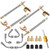 Valve Stem Extenders,4Pcs 7Inch/180mm Dual Flexible Stainless Steel Braided Valve Stem Extensions,6Pieces 45 90 135 Degree Brass Valve Adaptors for Car Truck Motorhome Trailer RV Trailer Vehicle