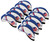 10 Pcs Golf Club Iron Head Covers Protector Headcover Set USA in Blue 10 Pcs Golf Club Iron Head Covers Protector Headcover Set USA in Blue