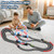 2-in-1 Slot Car Race Track Set with 4 High-Speed Cars, Electric Track, Dual Racing Game with 2 Controllers, Circular Overpass Design Featuring Flash Tracks. Toy Gift for Boys Kids Ages 4-6 6-8 8-12