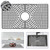 Snuggery Silicone Sink Protector 30"x16" Rear Drain Hole, Heat Resistant Non-slip Dishwasher Suitable, Large Sink Mat for Bottom of Farmhouse Kitchen Stainless Steel Sinks (Grey)
