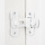 INIRET 90 Degree White Flip Barn Door Lock,Protect Privacy-Security Gate Latch,Hook Lock Latch for Barn,Sliding Door Antique Lock Gate Latches Wine Cabinet Closet Door Latches.