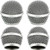 4 PCS Replacement Grilles for Shure Wired and Wireless SM58, Beta58A, SV100 Microphones, Microphone Grille Ball with Inner Foam, Steel Mesh Microphone Grille Head - Silver