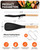 Cooking Spoon for Nonstick Cookwares, Great for Cooking and Serving Sturdy BPA-Free Matte Silicone, Wood Handle Spoon for Mixing, Scoop, and Scrape (Black & Red, 11.4 inch)