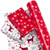 WRAPAHOLIC 30 Inch Reversible Christmas Wrapping Paper - 30 Inch x 33 Feet - Red White Reindeer and Snowflake Wrapping Paper for Christmas, Holiday, Party