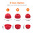 hopopower 6 Pairs Replacement Silicone Ear Tips Compatible with Beats Studio Buds/Fit Pro/Studio Buds +, Silicone Earbuds Eartips Buds Cover Set for Beat Studio Buds (Red)