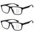 SKYOAK Quality Feather Light Progressive Reading Glasses for Men Women TR90 Frame Multifocal Readers Sturdy Blue Light Blocking Spring Hinges Multifocus Glasses No Line(Top is not 0 Black +2.5)