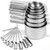 Nstezrne Measuring Cups and Spoons Set 17, 18/8 Stainless Steel Measuring Cup and Spoons Set for Dry & Liquid, Metric & US Metal Measuring Tools &Leveler &Equivalents for Baking & Kitchen