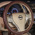 Carwales Elegant Men Steering Wheel Cover Leather for Car Hand-Made Wheel Wrap Hand Woven Universal 14.5-15 Inch Brown