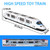 OTONOPI Toy Train Electric Bullet Train Battery Operated Action Locomotive Car High Speed Vehicle with 3D Lightning and Music Gift for Kids, Goes Around and Changes Directions on Contact, 20.5'' Long