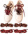 Lopau 4 Pairs Shoe Laces for Miu Miu Sneaker, Brown Waxed ShoeLace, Strong Braided Round Shoelaces Leather Replacement Laces Kit C